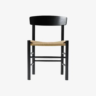 Nordic Nest Fredericia Furniture J39 chair Black lacquered oak-braided natural