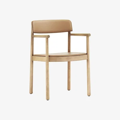 Nordic Nest Normann Copenhagen Timb armchair with cushion Tan/ Ultra Leather - Camel