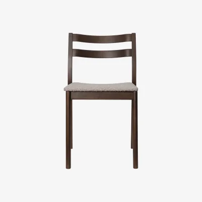 Nordic Nest Ferm Living Boda chair Upholstered seat rugged bouclé dark stained oak-natural