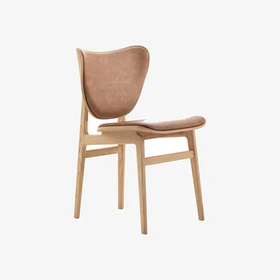Nordic Nest NORR11 Elephant chair leather seat oak Dunes camel
