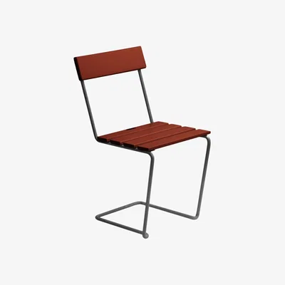 Nordic Nest Grythyttan Stålmöbler Stol 1 chair Dark red lacquered oak-galvanized base