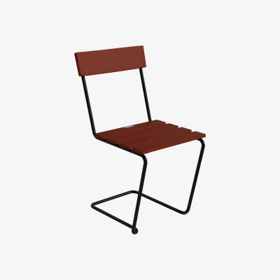 Nordic Nest Grythyttan Stålmöbler Stol 1 chair Dark red lacquered oak–black steel frame