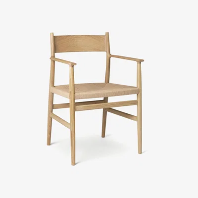 Nordic Nest Brdr. Krüger Arv arm chair woven seat Oiled oak-paper ribbon