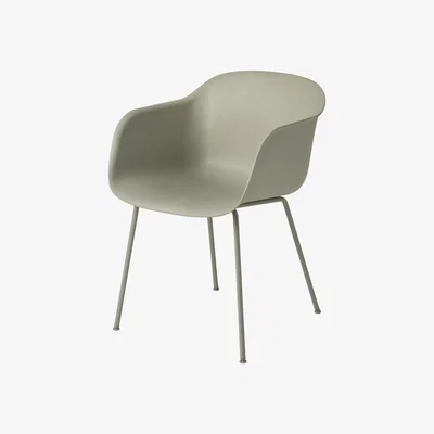 Nordic Nest Muuto Fiber Chair with arm rest Dusty green-Green (plastic)