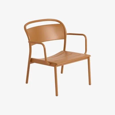 Nordic Nest Muuto Linear Steel lounge armchair Burnt orange