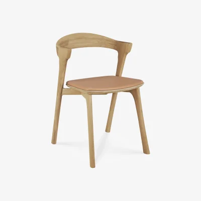 Nordic Nest Ethnicraft Bok Chair Lacquered oak–Sienna leather