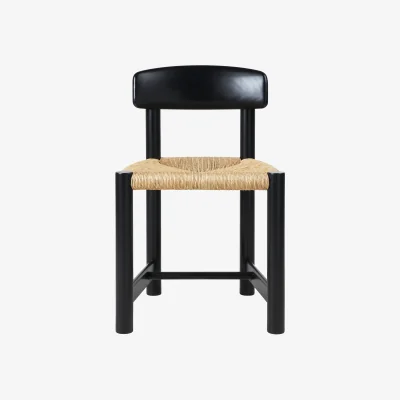 Nordic Nest GUBI Daumiller Side Chair Natural Rush-brown/black pine
