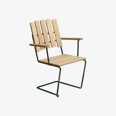 Nordic Nest Grythyttan Stålmöbler A2 armchair Oiled pine-green base