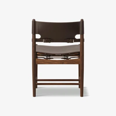 Nordic Nest Fredericia Furniture The Spanish Dining Chair Leather dark brown-smoked oak
