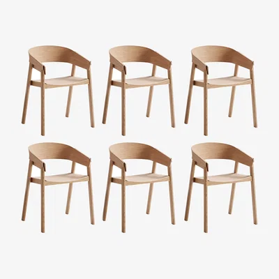 Nordic Nest Muuto Cover armchair Oak 6-pack