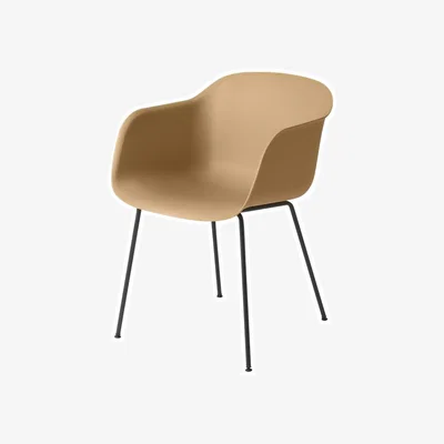 Nordic Nest Muuto Fiber armchair tube base Ochre-Anthracite Black
