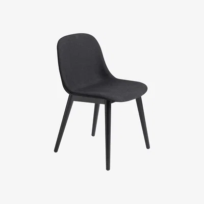 Nordic Nest Muuto Fiber Side Chair with wooden legs Remix 183-black