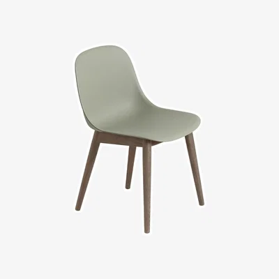 Nordic Nest Muuto Fiber chair with wooden legs Dusty green dark brown stained legs