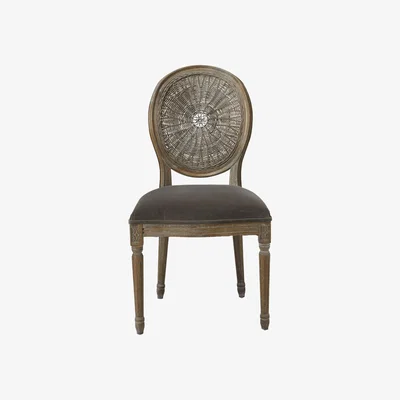 OKA OKA, Washakie Velvet Chair - Truffle, Dining Chairs, Velvet, Plain