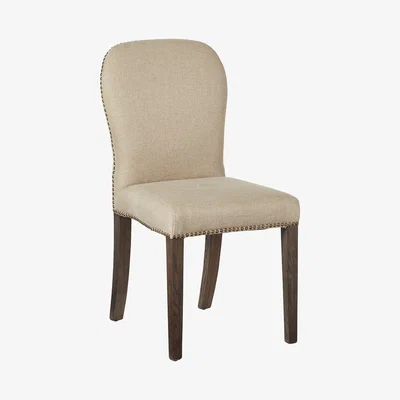OKA Stafford Linen Chair - Sand Wide Herringbone
