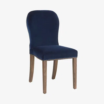 OKA Stafford Velvet Chair - Perfect Navy