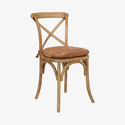 OKA Camargue Chair Leather Seat Pad - Aged Tobacco Leather