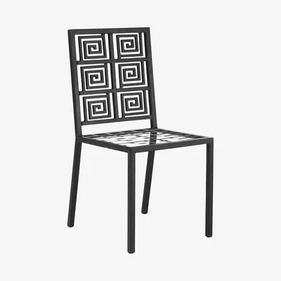 OKA Elafonisi Dining Chair - Gunmetal Grey