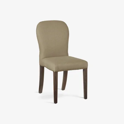 OKA OKA, Stafford Linen Dining Chair - Wild Oats Wide Herringbone - Set of Four, BAO Bundle