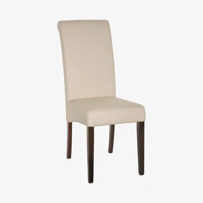 OKA Echo High-Back Dining Chair, Dark Wood Legs