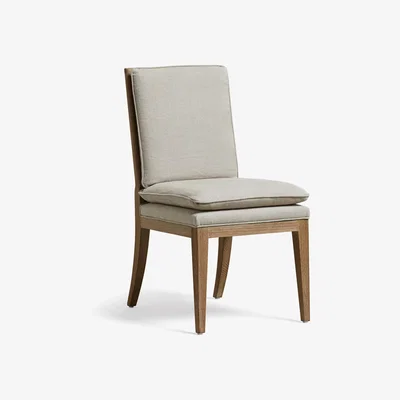 OKA Vasa Linen Dining Chair - Mushroom Grey