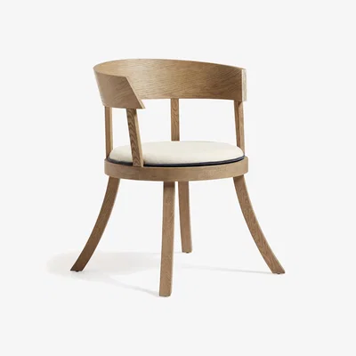 OKA OKA, Rhodri Dining Chair - Weathered Oak, Dining Chairs, Oak Wood