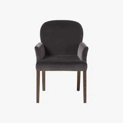 OKA Stafford Dining Chair With Arms - Charcoal