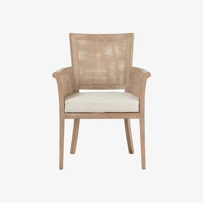 OKA OKA, Ormoy Dining Chair - Natural, Dining Chairs, Linen, Plain