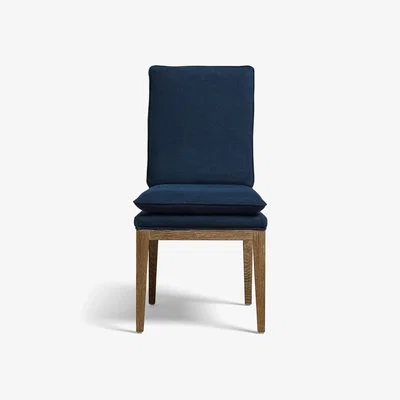 OKA OKA, Vasa Linen Dining Chair - Pure Navy, Dining Chairs, Linen, Plain