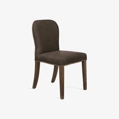 OKA OKA, Stafford Leather Dining Chair - Aged Truffle - Set of Six, BAO Bundle
