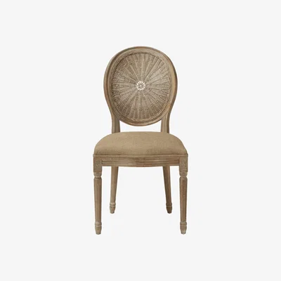 OKA OKA, Washakie Linen Chair - Wild Oats Wide Herringbone, Dining Chairs, Linen, Plain