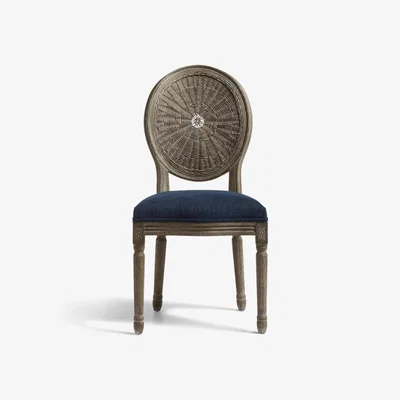 OKA OKA, Washakie Dining Chair - Pure Navy, Dining Chairs, Oak/Velvet
