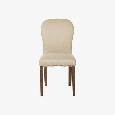 OKA OKA, Stafford Linen Dining Chair - Sand, Dining Chairs, Linen, Plain