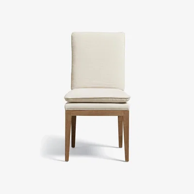 OKA OKA, Vasa Linen Dining Chair - Natural, Dining Chairs, Linen, Plain