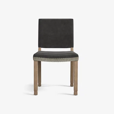 OKA Abbey Velvet Dining Chair - Truffle