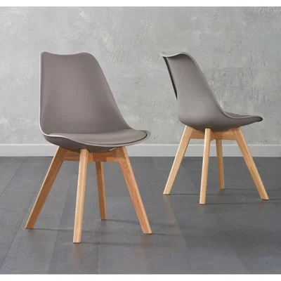 Oak&More Duke Mink Faux Leather Dining Chairs - Mink