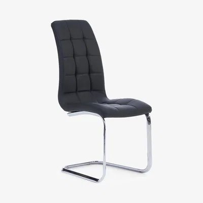 Oak&More Lorin Black Faux Leather Dining Chairs