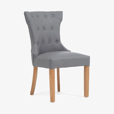 Oak&More Camille Grey Faux Leather Dining Chairs