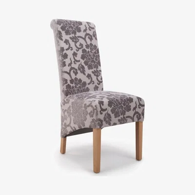 Oak&More Krista Baroque Velvet Roll Back Dining Chairs