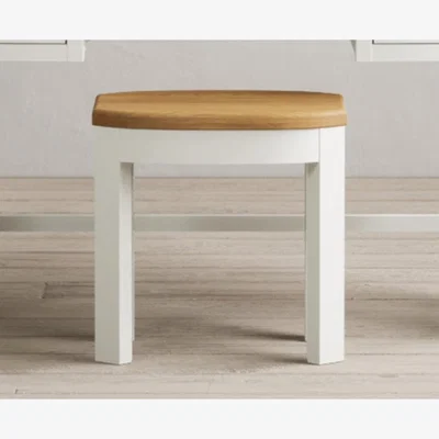 Oak&More Bradwell Oak and Chalk White Painted Dressing Stool