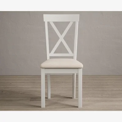 Oak&More Hertford Signal White Dining Chairs with Linen Seat Pad