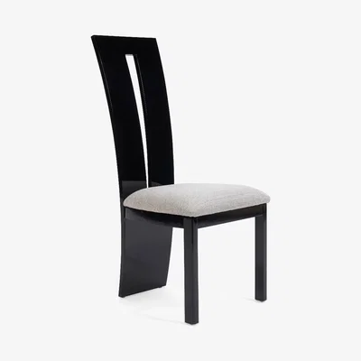 Oak&More Verbier Solid Wood Black Dining Chairs