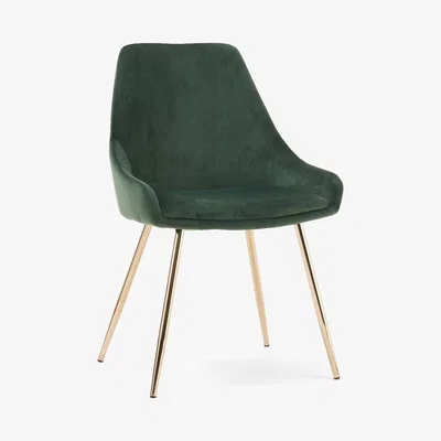 Oak&More Fern Green Velvet Dining Chairs - Green, 2 Chairs