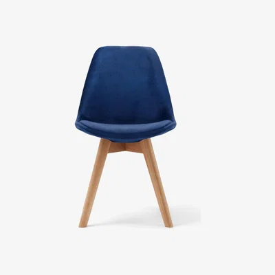 Oak&More Duke Blue Velvet Dining Chairs - Blue, 2 Chairs