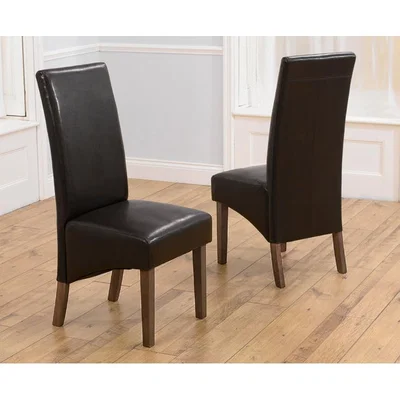Oak&More Dakota Brown Faux Leather Dining Chairs - Brown