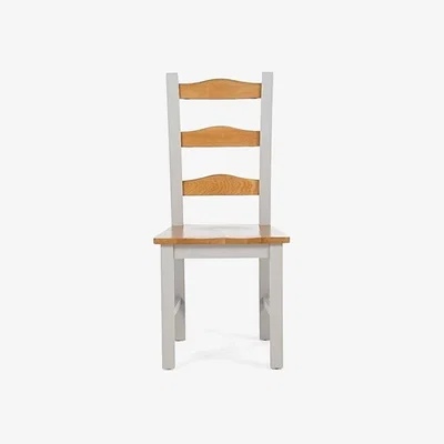 Oak&More Ex-display Set of SIX Somerset Oak and Grey Dining Chairs