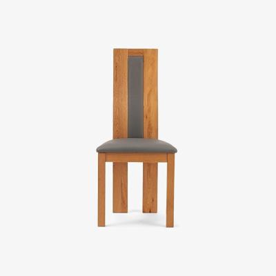 Oak&More Ex-display Set of TWO Toronto Solid Oak and Grey Dining Chairs