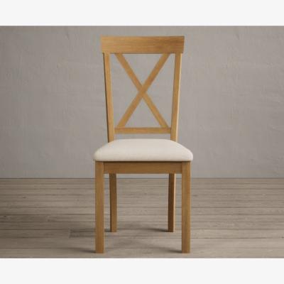 Oak&More Hertford Solid Oak Dining Chairs with Linen Seat Pad