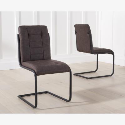 Oak&More Alexa Brown Faux Leather Dining Chairs - Brown