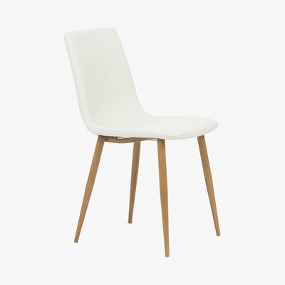 Oak&More Helsinki White Wooden Leg with Faux Leather Dining Chairs